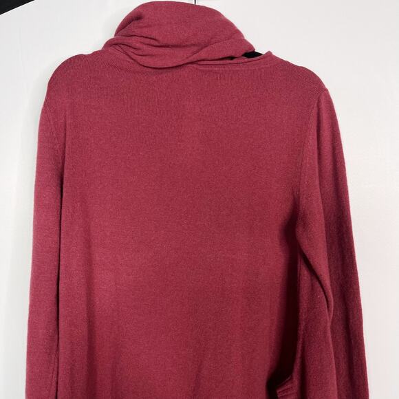 Reset Womens Wool Cashmere Removable Cowl Neck Tunic Sweater Mauve Pink Red - Picture 5 of 11